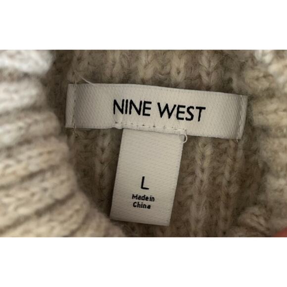 NWT Nine West Cowl Neck Gray Chunky Sweater-Size Large - Picture 6 of 7